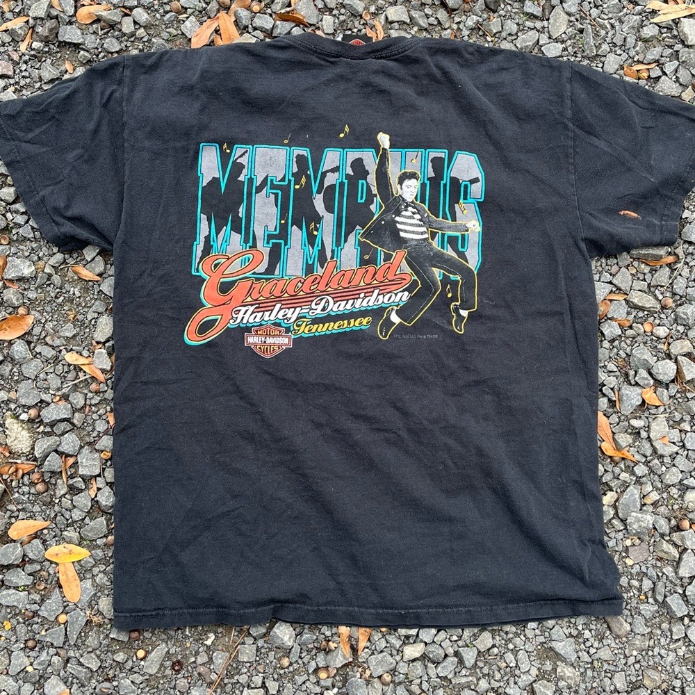 HARLEY DAVIDSON ELVIS T-Shirt Size XL Graceland Harley Memphis Tennessee